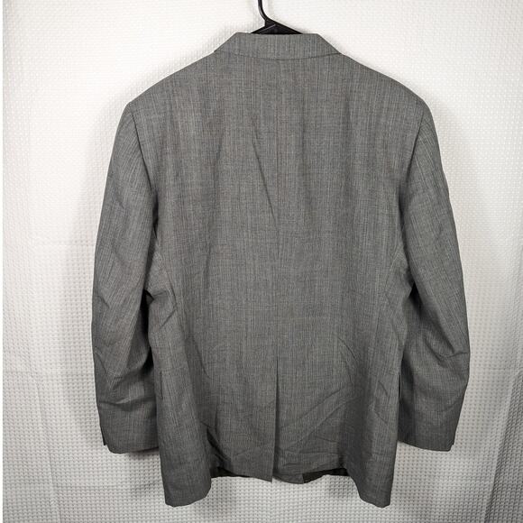 Evan Picone 46R Gray Glen Check Wool Blazer Men 2 Button 1980s Vintage Jacket - Picture 2 of 5